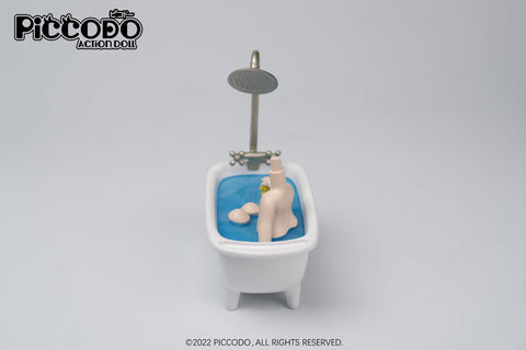 PICCODO ACTION DOLL Diorama Head Stand Bathtub Doll White