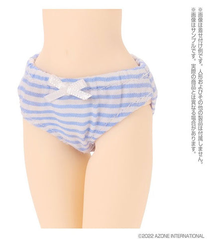 1/6 Pure Neemo Wear PNS Ribbon Striped Panties set White x Pink, White x Saxe Blue,White x Mint Green (DOLL ACCESSORY)