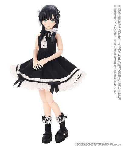 Picco Neemo Wear 1/12 Ribbon Lace Short Socks Black x Black (DOLL ACCESSORY)