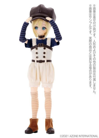 1/6 PNXS Odekake Casket & Salopette Pants Set -Alvastaria outfit collection- Dark Brown x Milk (DOLL ACCESSORY)