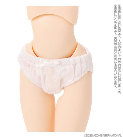1/6 Pure Neemo Wear PNS Ribbon Simple Panties set White x White, Pink x White, Saxe Blue x White (DOLL ACCESSORY)