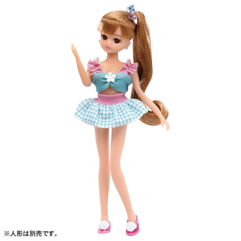 Licca-chan LW-13 Gingham Checker & Flower Swimsuit Set