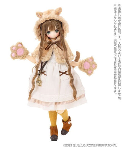 1/6 Pure Neemo Wear Komorebimori's Clothing Shop PNXS "Nezumi-san no Odekake Cape" Set Beige x Brown (DOLL ACCESSORY)