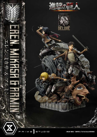 Shingeki no Kyojin - Armin Arlert - Eren Yeager - Mikasa Ackerman - Ultimate Premium Masterline UPMAOT-01DX - 1/4 - DX Version (Prime 1 Studio)