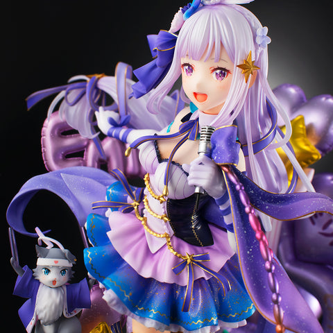Re:Zero kara Hajimeru Isekai Seikatsu - Emilia - Puck - Shibuya Scramble Figure - 1/7 - Idol Ver (eStream)