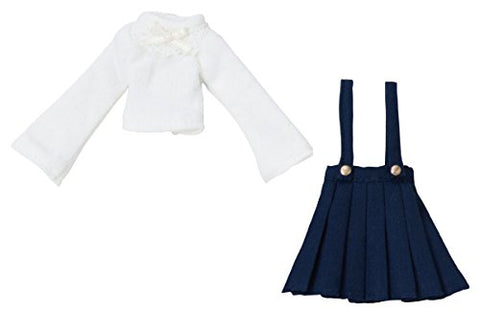 Doll Clothes - Picconeemo Costume - Knit & Strap Skirt Set - 1/12 - White x Navy (Azone)