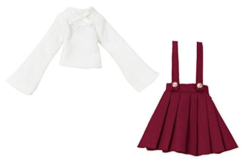 Doll Clothes - Picconeemo Costume - Knit & Strap Skirt Set - 1/12 - Cream x Red (Azone)