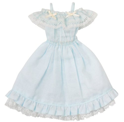 Doll Clothes - Pureneemo Original Costume - PureNeemo S Size Costume - Off Shoulder Frill One-piece - 1/6 - Sax (Azone)