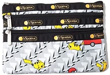 Pokémon - 3-Zip Cosmetic Pouch - Pikachu Monogram (Pokémon Center, LeSportsac)