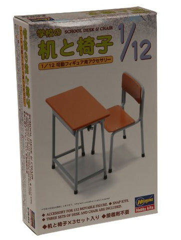 1/12 Posable Figure Accessory - School Desks and Chairs - 1/12 (Hasegawa)