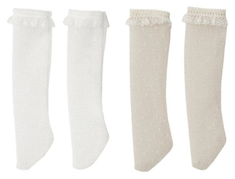 Doll Clothes - KIKIPOP! - Kinoko Planet - Polka Dot Stockings A Set - White Beige (Azone)