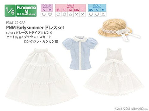 Doll Clothes - PureNeemo M Size Costume - Early Summer Dress set - 1/6 - White x Light Blue (Azone)