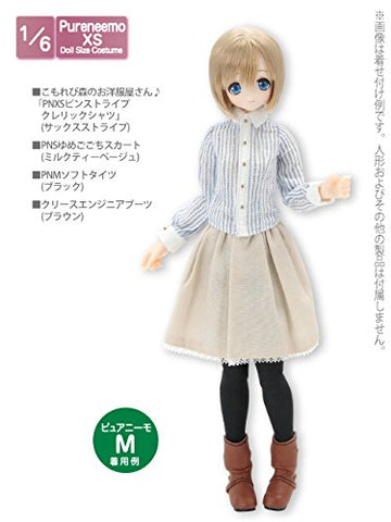 Doll Clothes - Komorebi Mori no Oyofukuya-san - Pureneemo Original Costume - PureNeemo XS Size Costume - Pink Stripe Collar Separated Shirt - 1/6 - Sax Stripe (Azone)