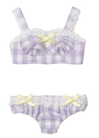Doll Clothes - KIKIPOP! - Kinoko Planet - Gingham☆Bra & Shorts Set - Grape (Azone)