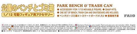 1/12 Posable Figure Accessory - Park Bench and Trash Can - 1/12 (Hasegawa)