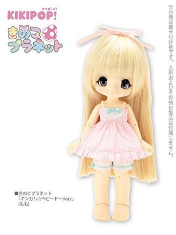 Doll Clothes - KIKIPOP! - Kinoko Planet - Gingham☆Baby Doll Set - Peach (Azone)