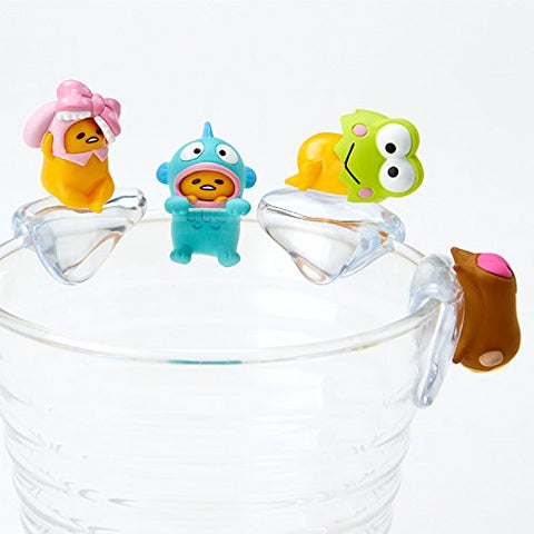 Gudetama - Hello Kitty - Gudetama X Sanrio Character Fuchi Mascot Set 2 - Putitto Series - Keroppi Hasunoue (Sanrio)