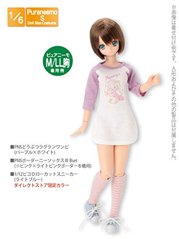 Doll Clothes - Pureneemo Original Costume - PureNeemo S Size Costume - Animal Raglan Dress - 1/6 - Purple x White (Azone)