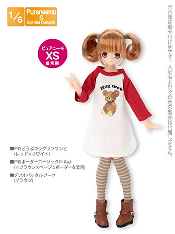 Doll Clothes - Pureneemo Original Costume - PureNeemo S Size Costume - Animal Raglan Dress - 1/6 - Red x White (Azone)
