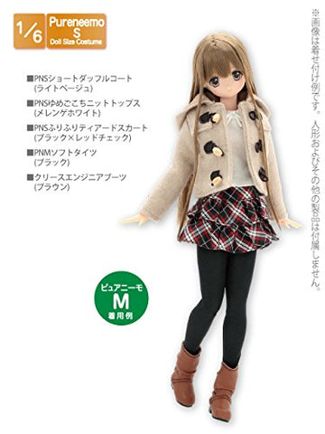 Pureneemo Original Costume - PureNeemo S Size Costume - Doll Clothes - Short Duffel Coat - 1/6 - Light Beige (Azone)