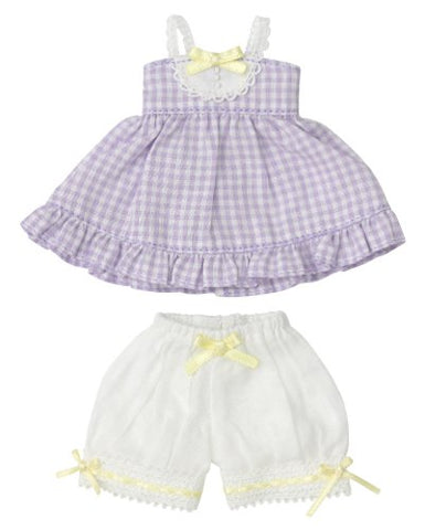 Doll Clothes - KIKIPOP! - Kinoko Planet - Gingham☆Baby Doll Set - Grape (Azone)