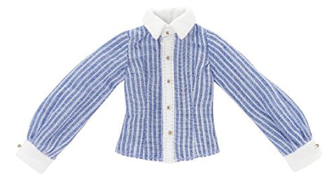 Doll Clothes - Komorebi Mori no Oyofukuya-san - Pureneemo Original Costume - PureNeemo XS Size Costume - Pink Stripe Collar Separated Shirt - 1/6 - Blue Stripe (Azone)