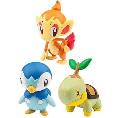 Pocket Monsters - Naetoru - 3 Starter Pokémon Vol. 4 - Moncolle 20th Anniversary - Moncolle Ex - Monster Collection - Sinnoh Region (Takara Tomy)