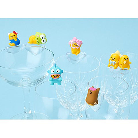 Gudetama - Hello Kitty - Gudetama X Sanrio Character Fuchi Mascot Set 2 - Putitto Series - Keroppi Hasunoue (Sanrio)