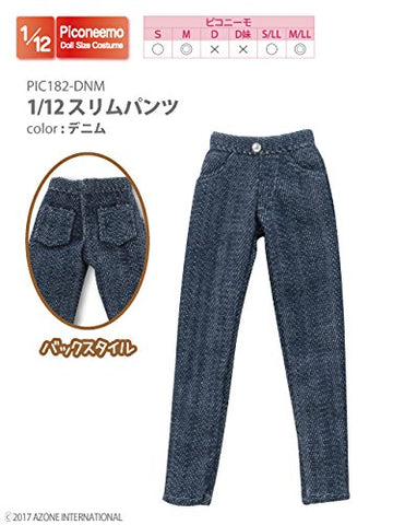 Doll Clothes - Picconeemo Costume - Slim Pants - 1/12 - Denim (Azone)