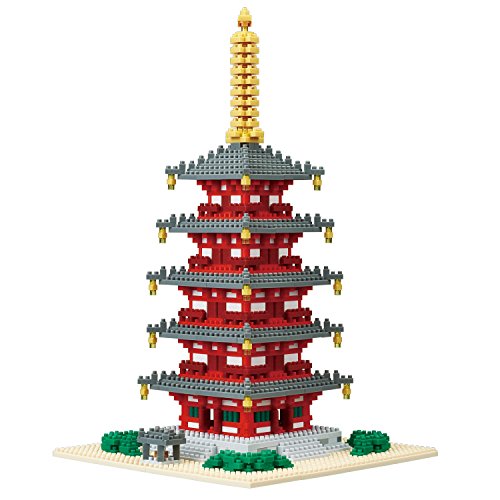 Kawada Nanoblock 5 Story Pagoda Japan Nbh-088 320pc