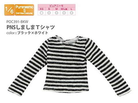 Pureneemo Original Costume - PureNeemo S Size Costume - Doll Clothes - Stripes T-shirt - 1/6 - Black x White (Azone)