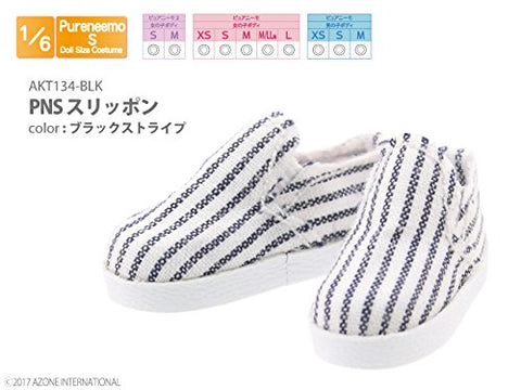 Doll Clothes - Pureneemo Original Costume - PureNeemo S Size Costume - Slip-on Shoes - 1/6 - Black Stripe (Azone)