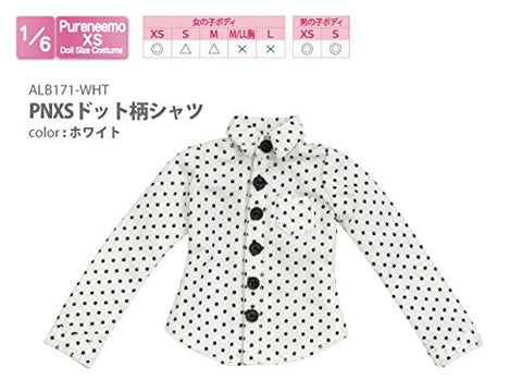 Doll Clothes - Pureneemo Original Costume - PureNeemo XS Size Costume - Dot Pattern Shirt - 1/6 - White (Azone)