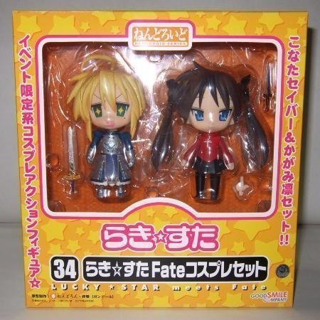 Fate/Stay Night - Lucky☆Star - Izumi Konata - Hiiragi Kagami - Nendoroid #034 - Saber Cosplay - Set