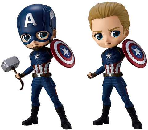 Avengers: Endgame - Captain America - Q Posket - Q Posket Marvel - Set Of 2 (Bandai Spirits)