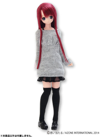 Pure Neemo M - PNM Light Knit One-piece Dress Set / Light Gray x Black (DOLL ACCESSORY)