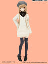 48/50cm Doll Wear - AZO2 Cable Knit One-piece Dress Retro Style Set / Beige (DOLL ACCESSORY)