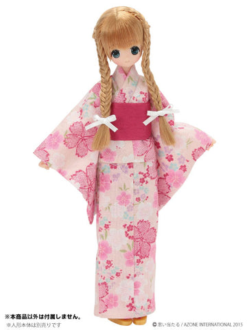 Doll Clothes - PureNeemo S Size Costume - Yukata Set -Otomezakura- - 1/6 - Cherry Blossom (Azone)