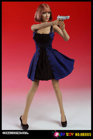 1/6 Scale Hair-implanted Type Female Head & Outfit Set Dress (HB005) (DOLL ACCESSORY)