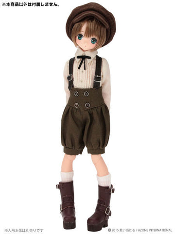 Pure Neemo Size "PNXS Omekashi Corset Half Pants" Set / Khaki x Light Brown (DOLL ACCESSORY)