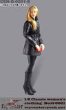 1/6 Classic Women's Leather Clothing Set: Black (DOLL ACCESSORY)