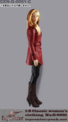 1/6 Classic Women's Leather Clothing Set: Red (DOLL ACCESSORY)