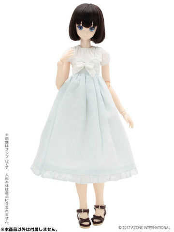 48cm/50cm Doll Wear - 50 BlackRavenClothing Spring Color One-piece Set / White x Sky Blue (DOLL ACCESSORY)