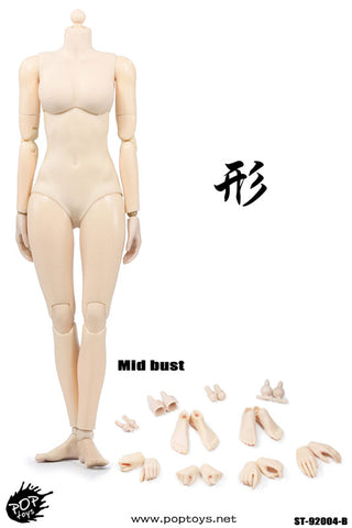 1/6 Shin Series Super Flexible Female Body Plastic Joints Pale Medium Bust