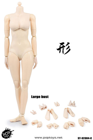 1/6 Shin Series Super Flexible Female Body Plastic Joints Pale Large Bust