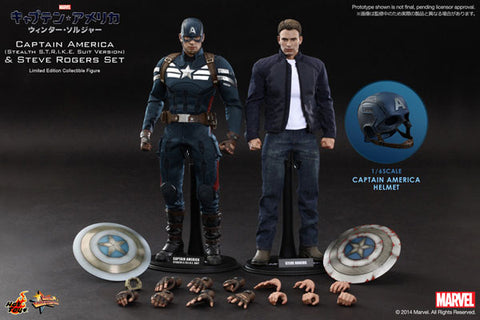 Movie Masterpiece 1/6 Captain America (Stealth Suit Edition) & Steve Rogers Set