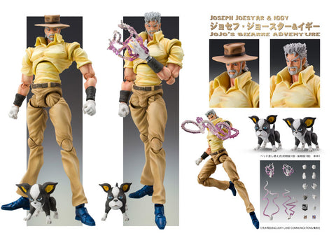 Jojo no Kimyou na Bouken - Stardust Crusaders - Hermit Purple - Iggy - Joseph Joestar - Super Action Statue #17 (Medicos Entertainment)