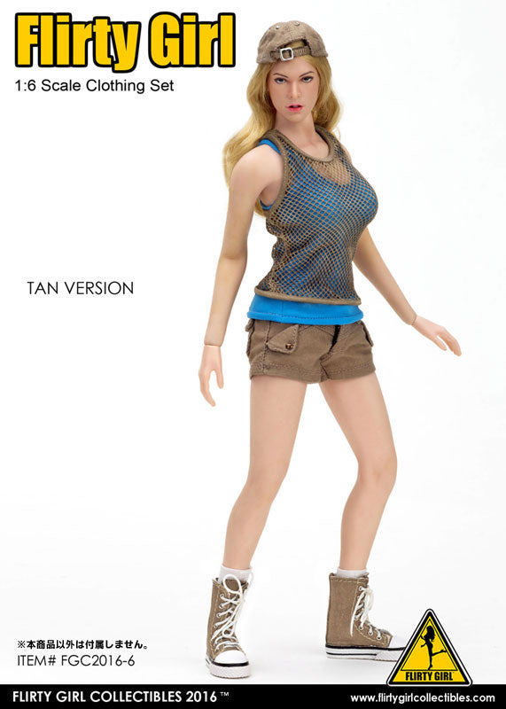 1/6 Female Combat Short Fashion Set Tan (DOLL ACCESSORY) - Solaris