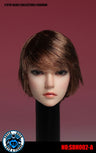 1/6 Asian Female Head 002 Brown Short