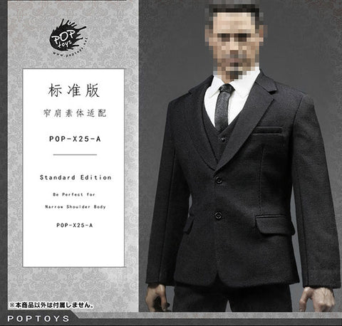1/6 Men's Suit Set / Black (DOLL ACCESSORY)